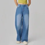 Wide Leg Denim Trousers Casual Style European and American Fashion Comfortable Fit Wholesale Ava