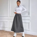 Casual Midi Skirt Elastic Waist Versatile Design Autumn Winter Style Wholesale Availability bulk