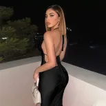 Sexy Backless Bodycon Maxi Dress Elegant Design Spring Summer Collection European and American S