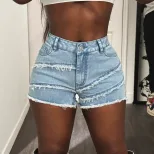 Womens Casual Denim Shorts Sexy Design Comfortable Fit Versatile Style Perfect for Summer Outing
