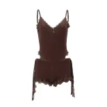 Womens Lace Trim Sexy Cami Romper American Style Spring Collection Trendy Design Wholesale Avail
