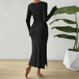 Sexy Hollow Out Split Bodycon Dress Spring Summer Collection Perfect for Parties Wholesale Avail