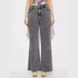 High Waisted Wide Leg Jeans Loose Fit Straight Cut Durable Denim Casual Wear for Women Ready to