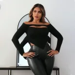 Womens Slim Fit Off Shoulder T Shirt Stylish Design Short Sleeve Versatile for Spring Summer Who