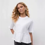 Cotton Pleated T Shirt Soft Loose Fit Round Neck Casual Everyday Wear Wholesale Available fast s