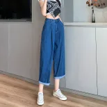 欧洲站香蕉裤女 2023新款薄款高腰宽松显瘦九分老爹休闲阔腿裤潮