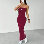 Strapless Bodycon Dress Backless Design Slim Fit Elegant Style Perfect for Parties and Events Re