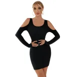 Fashionable Sexy Backless Short Irregular Bodycon Dress Womens European and American Style Perfe