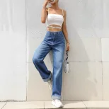 Casual Straight Leg Denim Jeans Versatile Comfortable Stylish Everyday Wear Wholesale Available