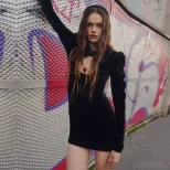 Fashionable Sexy European Style Velvet Dress Long Sleeve Sheer Details Elegant Design Autumn Win