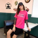 Cotton Printed Short Sleeve T Shirt Womens Casual Wear Comfortable Fit for Summer Ready to Ship