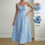 Floral A Line Dress Sweet and Fresh Design Sleeveless Waist Defined Summer Style Wholesale Avail