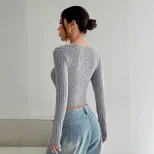 Womens Cropped Ribbed T Shirt Soft Brushed Fabric Stylish Design Spring Summer Fashion Wholesale