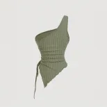Womens Sexy Asymmetrical Strap Tank Top Unique Design Slim Fit Spring Summer Style Wholesale Ava