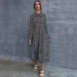 Long Sleeve Black Floral Maxi Dress for Women Stylish Autumn Winter Design Perfect for Casual or
