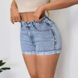 High Waisted Womens Denim Shorts Soft Fabric Trendy Style Comfortable Fit Summer Casual Wear Who