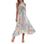Floral Print Slip Dress Casual Style Elegant Vibe Lightweight Fabric Perfect for Summer Outings