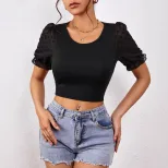 Womens Summer Top Solid Color Casual Style Lightweight Fabric Perfect for Everyday Wear Wholesal