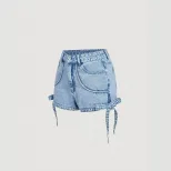 Casual Womens Denim Shorts Slim Fit Drawstring Design Versatile Style Perfect for Summer Ready t