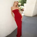 Elegant High Waisted Short Sleeve Dress Wine Red Summer Style Perfect for Vacations Wholesale Av