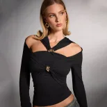 Fashionable Womens T Shirt Off Shoulder Slim Fit Street Style Spring Summer Casual Wear Wholesal