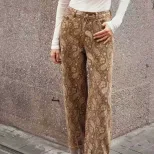Casual Straight Leg Womens Trousers Slim Fit Stylish Design Comfortable Fabric Perfect for Every