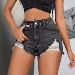 Womens Distressed Denim Shorts Sexy Trendy Low Rise Casual Summer Wear Wholesale Available