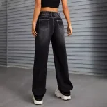 Wide Leg Denim Trousers Slim Fit Trendy Style Casual Wear Wholesale Available low MOQ fast shipp