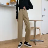 牛仔裤女2023新款韩版休闲老爹长裤直筒宽松高腰显瘦阔腿拖地裤潮