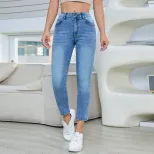 Womens Slim Fit Denim Pants Casual Versatile Trendy Perfect for Everyday Wear Wholesale Availabl