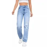 High Waisted Loose Fit Distressed Straight Leg Jeans Casual Style Perfect for Everyday Wear Whol