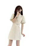 Chic French Style Womens Dress Elegant Design Spring Summer Collection Available in White Wholesale Sizes S to XL