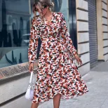 Fashionable Floral Print Tie Front Dress Womens Casual Style Perfect for Summer Events Wholesale