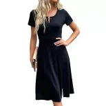 Short Sleeve T Shirt Dress Fashionable Split Design Casual Style Comfortable Fabric Perfect for