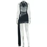 Fashionable Bodycon Mini Dress Sexy Tie Back Ruffled Neckline Slim Fit Perfect for Parties and N