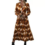 Womens Autumn Dress Irregular Pattern Printed Fabric Casual Style Wholesale Available OEM ODM se