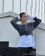 Womens Long Sleeve T Shirt Solid Color Oversized Fit 100 Cotton Casual Everyday Wear Wholesale A