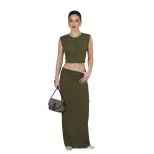 Soft Modal Two Piece Set for Women Sleeveless Top Mermaid Skirt Casual Spring Summer Style Whole
