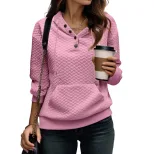 Autumn Long Sleeve Cardigan Solid Color Button Detail Lightweight Casual Wear Versatile Layering