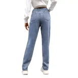 High Waisted Wide Leg Jeans Slim Fit Large Pockets Denim Fabric Casual Wear for Women Wholesale