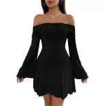 Elegant Off Shoulder Bodycon Dress Sexy Chic Spring Summer Style Perfect for Parties and Night O