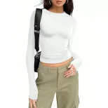 Womens Long Sleeve T Shirt Solid Color Slim Fit Versatile Style Spring Summer Casual Wear Wholes