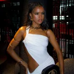 Elegant Womens Bodycon Dress Solid Color Asymmetrical One Shoulder Hollow Out Design Perfect for