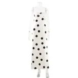 Elegant Off Shoulder Bodycon Summer Dress Polka Dot Design Slim Fit Soft Fabric Perfect for Part