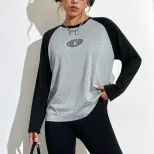 Fashion Womens Long Sleeve Top Round Neck Printed Trendy Design Casual Wear for Everyday Use Who