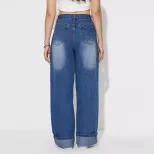 High Waisted Straight Leg Jeans Vintage Style Casual Fit Comfortable Fabric Perfect for Everyday
