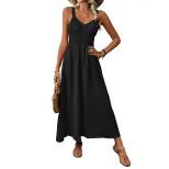 Casual Womens Dress Simple Solid Color Sleeveless Design Comfortable Fabric Perfect for Summer O