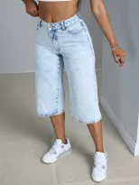 Loose Fit High Waisted Denim Shorts Flattering Straight Leg Design Casual Summer Wear Wholesale