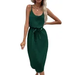 Summer Womens Solid Color Bodycon Dress with Slit Sleeveless Stylish Comfortable Perfect for Par