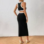 Summer Bodycon Dress Hollow Back Sleeveless Slim Fit High Slit Casual or Party Wear Wholesale Av